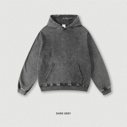 ZODF Retro Men Heavyweight Washed Cotton Hoodies Unisex Loose Thick 420gsm Hooded Sweatshirts Pullovers Coats HY0466