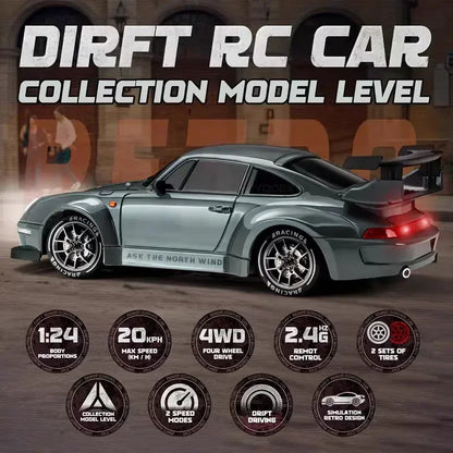 RC Drift Car 1/24 4WD High Speed Remote Control Electric Racing Vehicle for Kids Boys Christmas Gifts