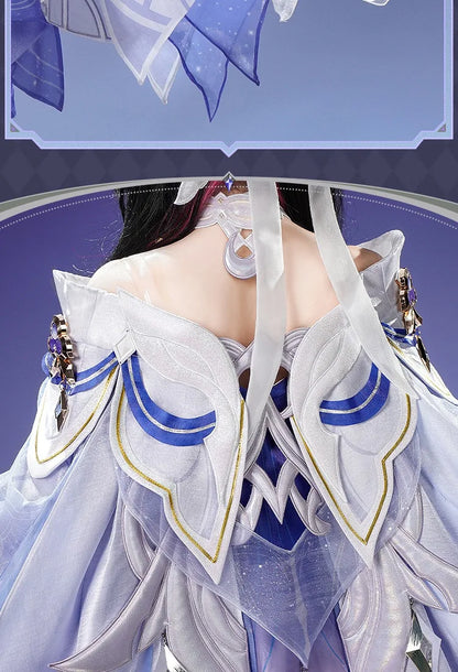 Genshin Impact Columbina Cosplay Costume Wig The Damselette Dress Eye Mask Headwear Metal Props Eleven Fatui Harbingers Women