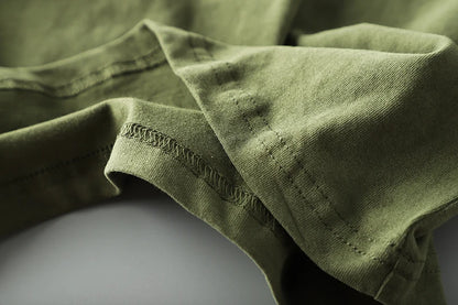 Summer American Retro Short-sleeved O-neck 3D Letter Printed T-shirt Men's Fashion Simple 100% Cotton Washed Casual Sport Tops