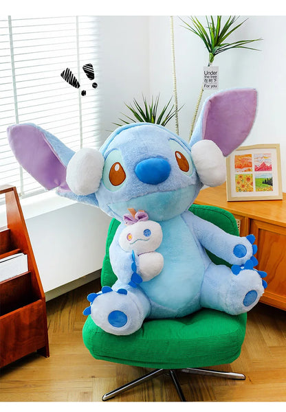 60/80/100cm Super Big Size Stitch Winter Disney Kawaii Anime Plush Stuffed Doll Cartoon Plushies Children's Pillow Holiday Gift