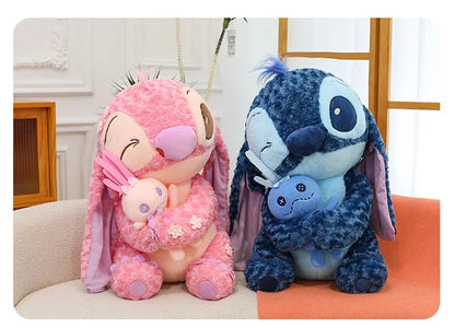 30/85cm Lilo and Stitch Disney Plush Toys Pink Kawaii Scrump Anime Cartoon Plushie Sakura Stich Dolls Soft Stuffed Gift for Kids