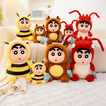 Cartoon Crayon Shin Chan Cosplay Bee Lobster Deer Plush Toy Kawaii Stuffed Figure Plushies Soft Pillow Sofa Bed Home Decor Girl