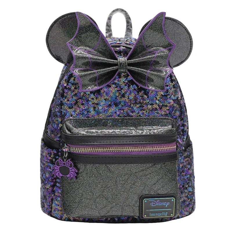 New Cute Loungefly Disney Winnie The Pooh Flower Brown Cartoon Mini Backpack Red Mickey Mouse Backpack Cute Cartoon Bag Gifts