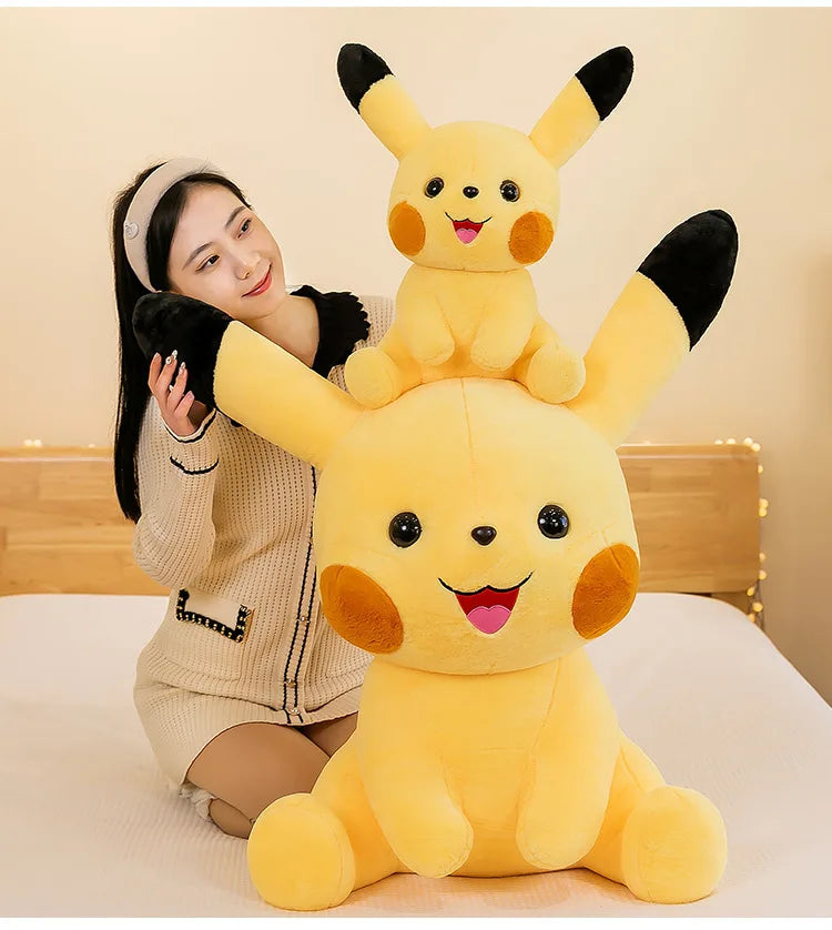 35-70CM Big Size Sitting Pikachu Plush Pokemon Cartoon Anime Peluche Kawaii Ornament Stuffed Animal Children's Toys Gifts