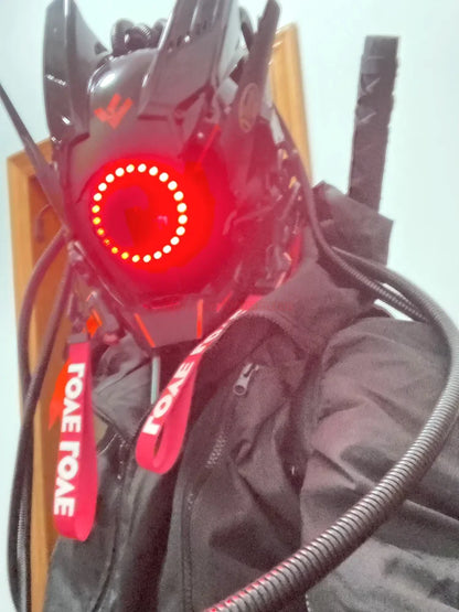 Cyberpunk Helmet Cosplay Dreadlocks Cool Mask With Led Light Shinobi Samurai Mask Braids Christmas Birthday Gift Dreads Wings
