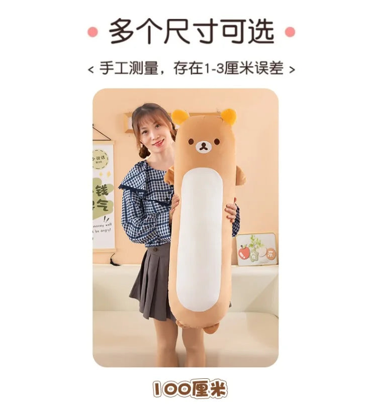 60/80/100cm Big Size Rilakkuma Kawaii Anime Plush Stuffed Doll Cartoon Room Decor Plush Pillow Children's Holiday Gift