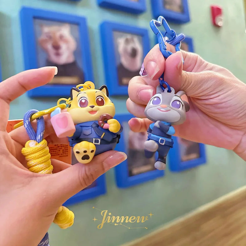 Zootopia Cartoon Character Injection Molding 3D Keychain Premium Design Anime Themed Accessories Collectible Toy Figures Gift