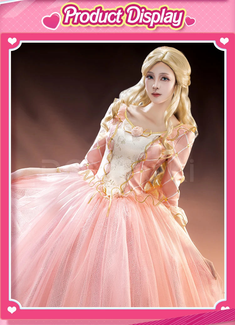 Women Princess Cosplay Dress DokiDoki-SR Women Girl Jewelry Princess Pink Dress Costume Christmas Cosplay