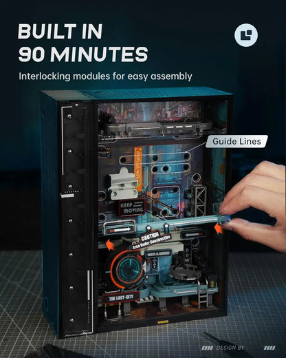 Robotime Rokr The Last City Parallel World Building Toy Set Futuristic Marble Run Automatic 3D Gaming Decoration for Men Women