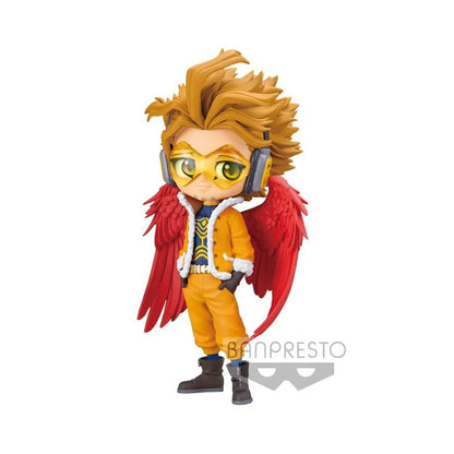 Bandai Original In Stock Banpresto My Hero Academia 10Cm The Q Posket of Hawks Pvc Figurine Model Cute Boxed Toys Gifts