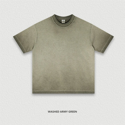 ZODF 2025 Summer Washed 275gsm Solid Cotton T-shirt For Men Unisex Oversized Short Sleeve T Shits Brand Tops HY0981