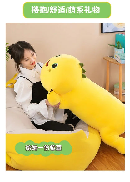 40-80cm Kawaii Milk Dragon Doll Plush Toy Pillow Nailong Stuffed Doll Cartoon Anime Accompany Sleep Toy Kid Birthday Gift