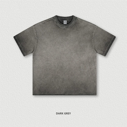 ZODF Fashion 2024 250gsm Washed Distressed T-Shirts For Men Unisex Women Retro Cotton Relax Fit T Shirt Brand Tees HY0838