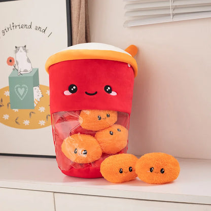 Various Play Doll Boba Plushies Mini Dolls in a Boba Cup Can Flip Boba Tea Toy Many Size Boba Tea Cushions for For Kids Girl
