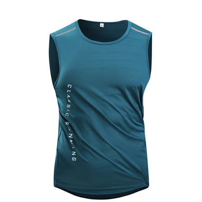 Chrlck Men’s Quick Drying Running Vest Breathable Mesh Sleeveless Gym Fitness Tank Top - Green / 4XL(85-92kg)
