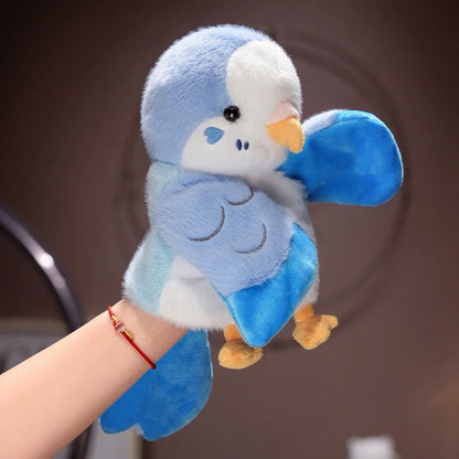 Kawaii Bird Hand Puppet Cute Parrot Cockatiel Budgie Soft Plush Toy Lovely Animal Plushies Parent-child Interactive Toys