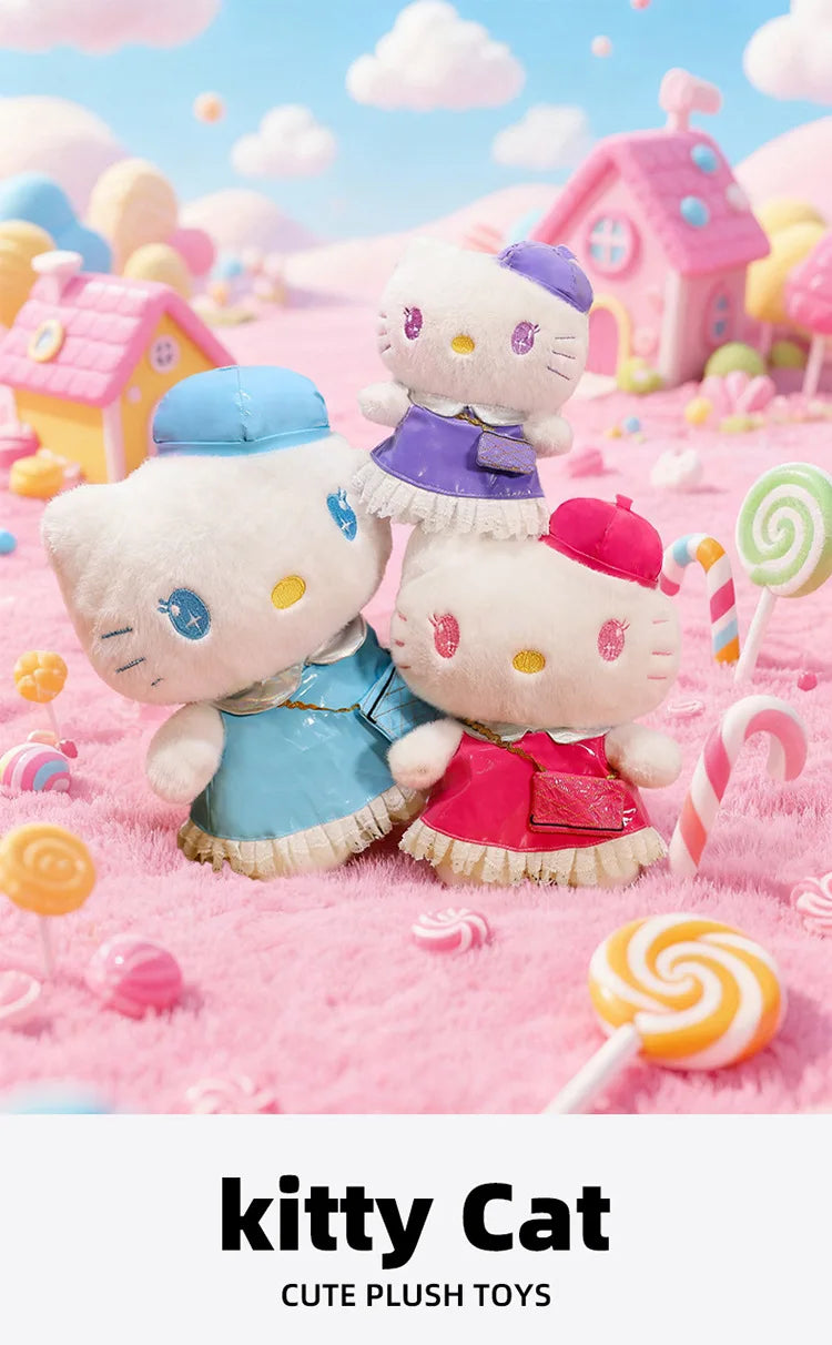 Sanrio 65cm cute Fluffy Kawaii Hello Kitty Plush Toy in Dress Scented Doll Large Stuffed Animal for Kids Birthday Christmas Gift