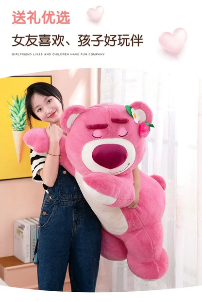 110cm Large Big Size Disney Lotso Kawayi Anime Plush Stuffed Doll Room Decorated with Lovely Pillow Children's Holiday Gifts