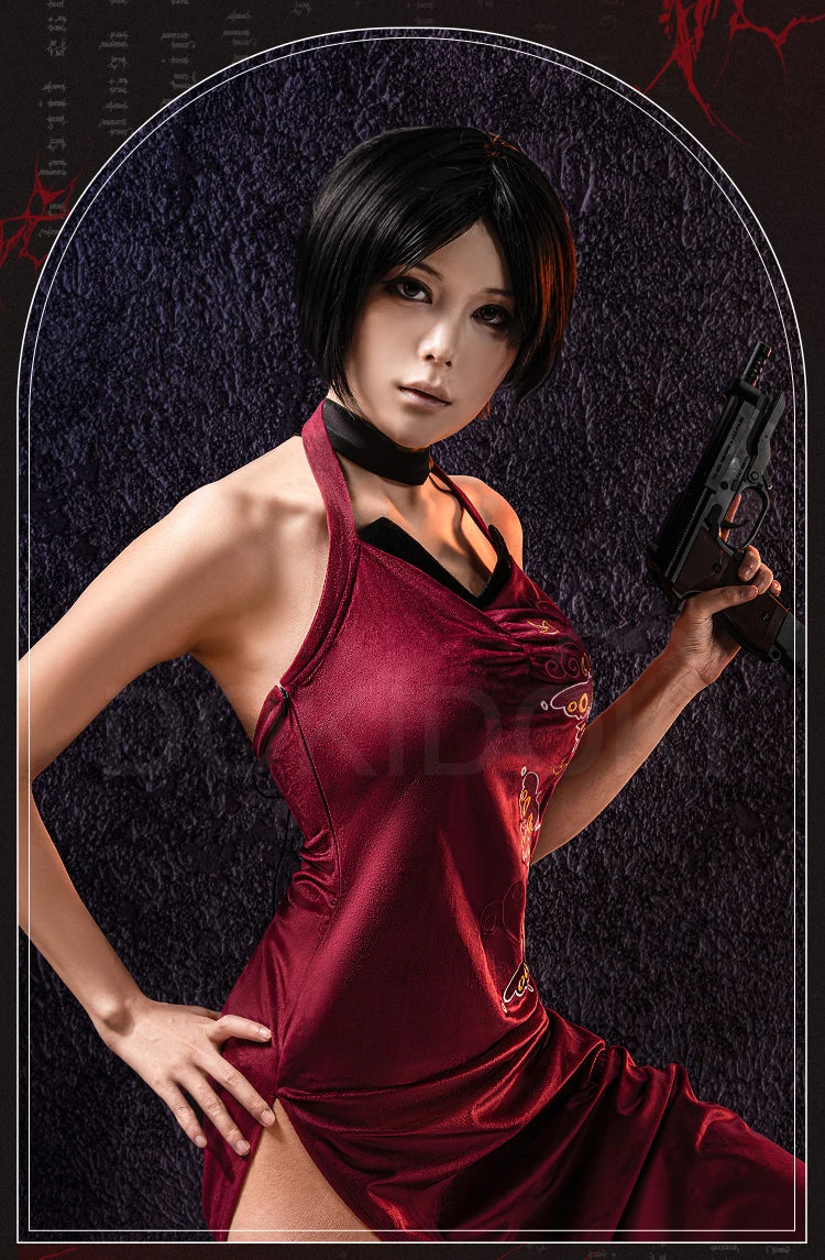 IN STOCK Adaa Wongg Cosplay Costume Game Cosplay【XS-3XL】DokiDoki-R Women Sexy Red Cheongsam Dress Plus Size