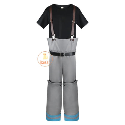 Arthur Boyle Cosplay Costume Wig Black Blue Uniform Anime Fire Force Protective Outer Jacket Halloween Party Women Men Carnival