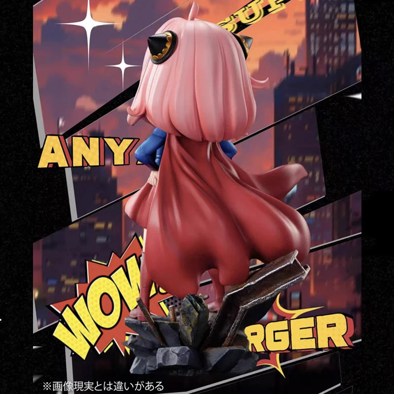16cm Spy Family Figure Anime Anya Pvc Model Cos Supergirl Figurine Cute Statue Ornament Desk Decor Birthday Gift