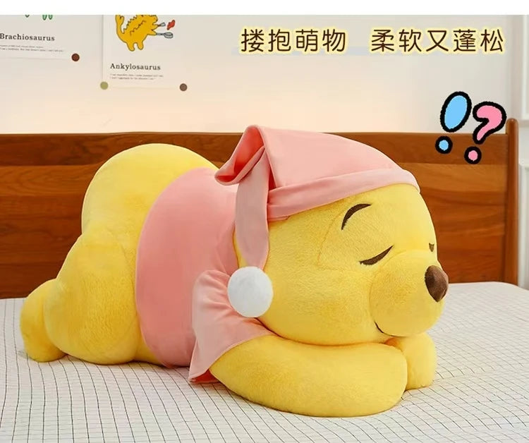 35CM-80CM New Disney Winnie The Pooh Plush Toy Cute Cartoon Bear Stuffed Doll Soft Anime Pillow Kawaii Souvenir Birthday Gift