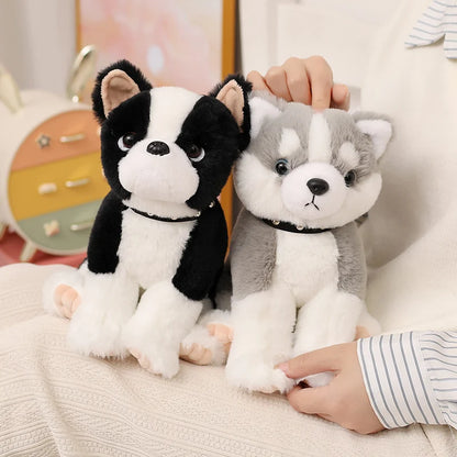 Simulate Dog Plushies Soft Toys Stuffed Bulldog Shar-pei Schnauzer Plush Toy Home Decor Girl Boy Companion Birthday Gift