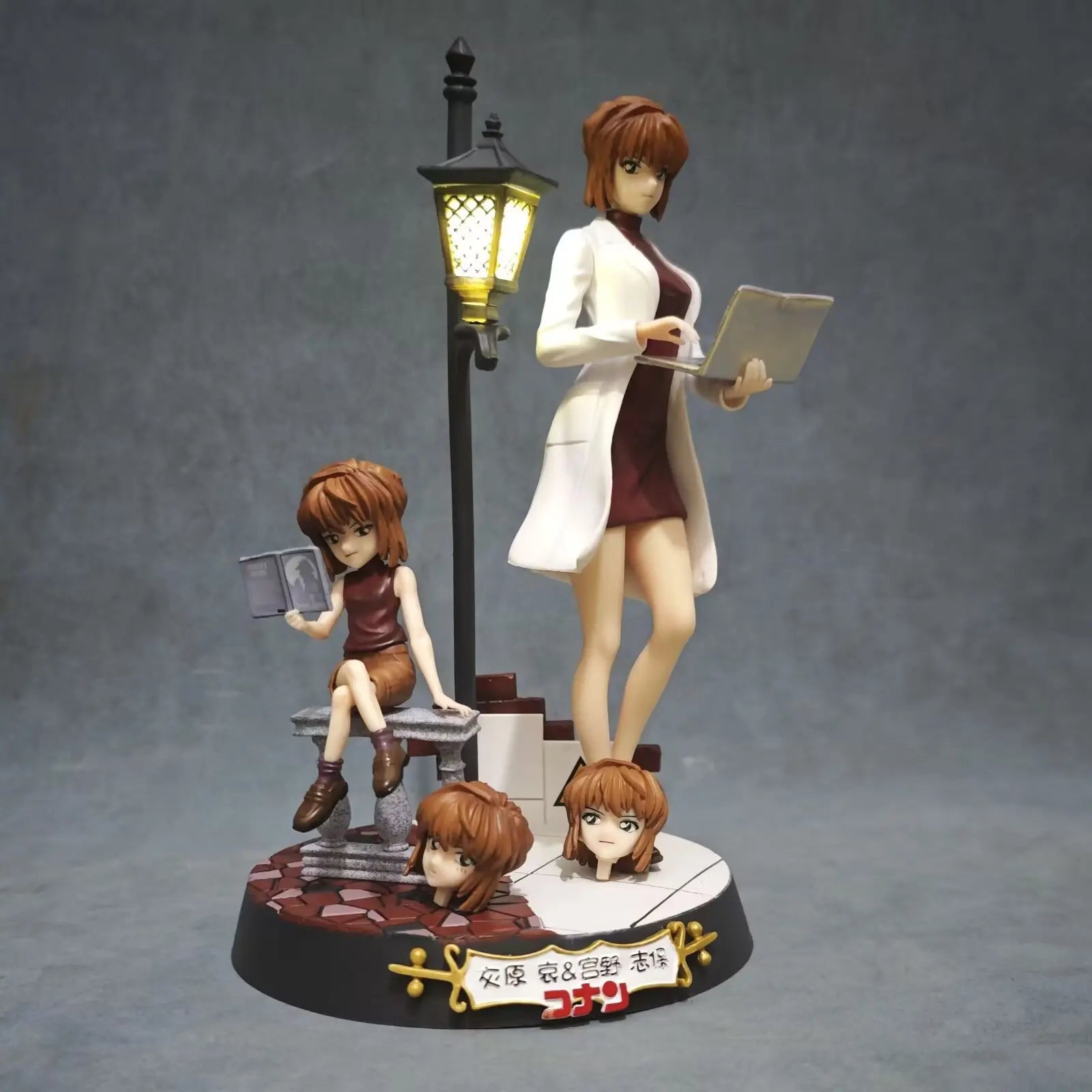Detective Conan Ai Haibara Two Forms PVC Figure Desktop Ornament for Anime Fans - 12-26cm