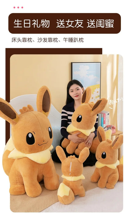 45/55/75CM Big Size Pokemon Eevee Plushies Kawaii Cartoon Anime Plush Soft Pillow Doll Stuffed Plushies Ornament Children's Gift