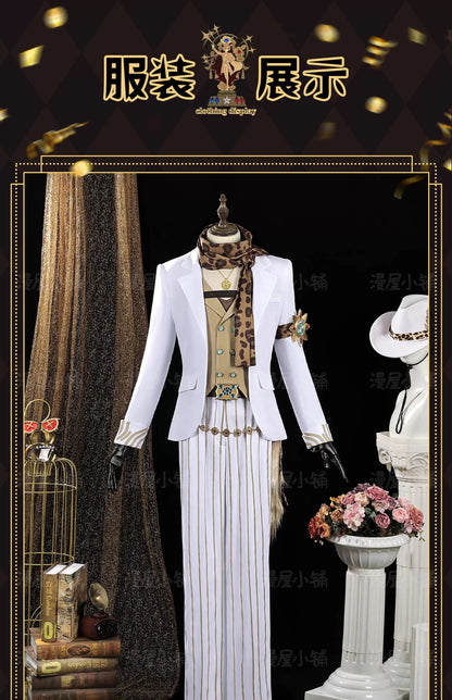 Identity V Prospector Cosplay Costume Wig Norton Campbell Uniform Hat Glasses Gambler in The Spotlight Halloween Women Men Props