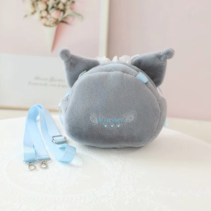 Sanrio Cartoon Anime Hello Kitty My Melody Cosmetic Bag Coin Purse Cute Kuromi Cinnamoroll Plush Bag Gifts For Girl