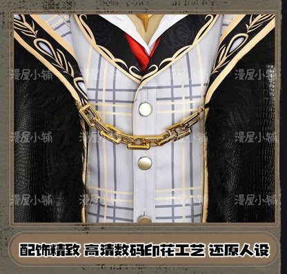 Identity V Prospector Cosplay Costume Norton Campbell Uniform Hat Glasses Bird of Prey Rings Halloween Party for Women Men Props