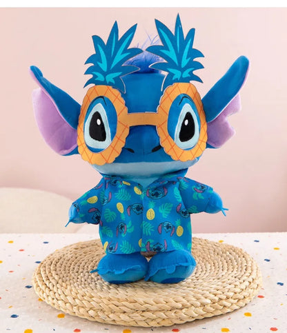 Disney Kawaii Plush Toy Stitch with Sunglasses Cute Pineapple Doll for Kids Birthday Xmas Gift Stuffy Animal Plushie Soft Toy