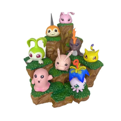 Cute Anime Digimon Adventure Figure Pyocomon Gabumon Koromon Mochimon Tokomon Plotmon Action Figures Pvc Model Toy Gift