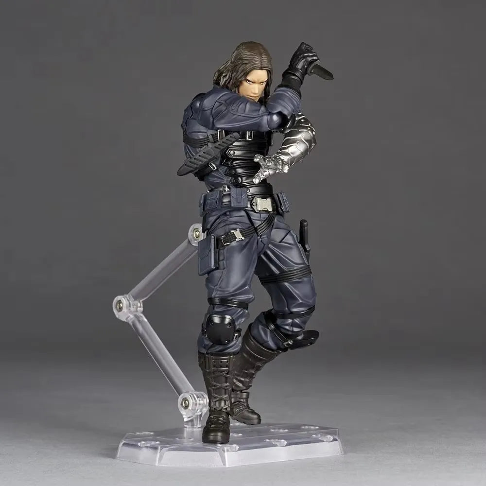 Kaiyodo Winter Soldier Revoltech AMAZING YAMAGUCHI Bucky Barnes Captain America Anime Action Figures toy birthday TOYS gifts