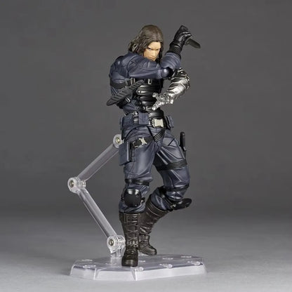 Kaiyodo Winter Soldier Revoltech AMAZING YAMAGUCHI Bucky Barnes Captain America Anime Action Figures toy birthday TOYS gifts