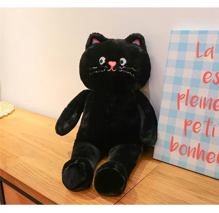 Cute Polka Dot Cat Plushie Doll Internet Famous Plush Toy Cat Doll Pillow Cushion for Girls Sleeping Gift Charming Skin-Friendly