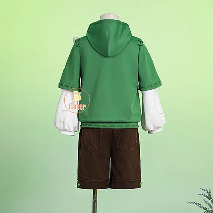 Identity V Fire Investigator LEONARD Cosplay Costume Wig Green Uniform Hat Florian Brand Halloween Party for Women Men Carnival