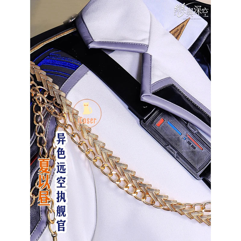 iCoser Love and Deepspace Caleb Cosplay Costume White Farspace Colonel Uniform Cap Combat Outfits Halloween Party for Women Men
