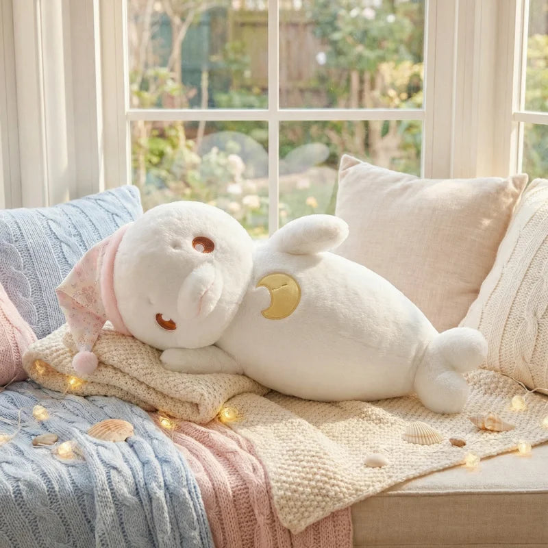 70cm Ocean Themed Decorative Pillow Chubby Dolphin and Seal Plushies Soft Toy Large Plush Sleeping Pillow Girl Boy Gift