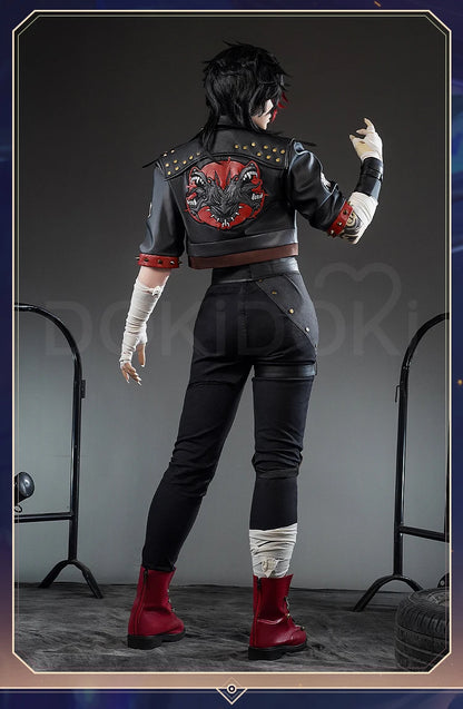 IN STOCK Vii Cosplay Costume Game Cosplay【S-3XL】DokiDoki-SR Women Suit Costume Cosplay Coat Black Suit Vii Tattoo Plus Size