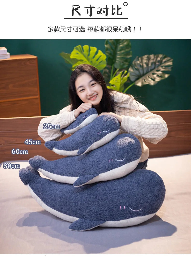 1pc 25CM Cartoon Super Soft Plush Toys Sea Animal Big Blue Whale Soft Toy Stuffed Animal Fish Lovely Children's birthday gifts