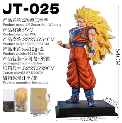 Stock Cartoon Animation Peripheral Desktop Chassis Ornaments 2% Super Monkey King Super Saiya Man Hand Operated Anime Model Gift