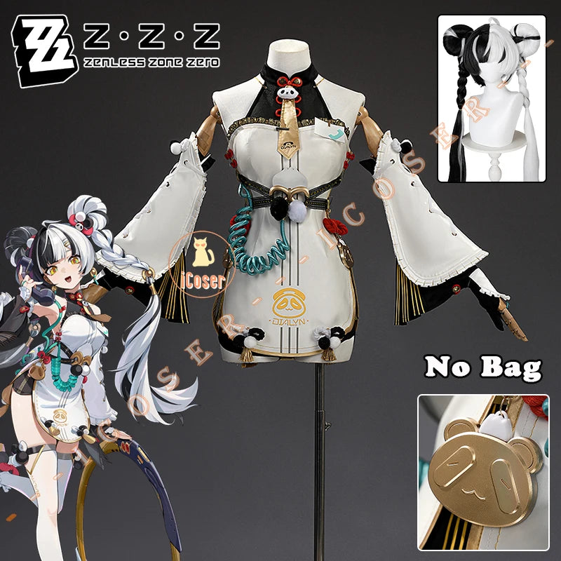 Zenless Zone Zero Dialyn Cosplay Costume Wig Uniform Earrings Headwear Krampus Compliance Authority Halloween Party for Women