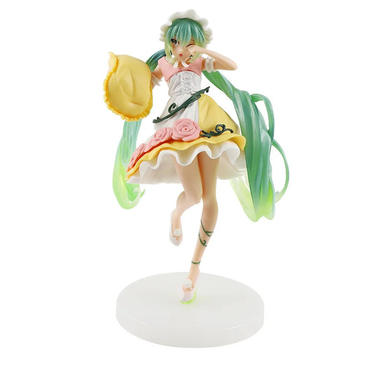 18CM Anime Hatsune Miku Wonderland Figure Sleeping Beauty Pillow Pajamas Dress Up Model Toy Gift Collection Action Figure