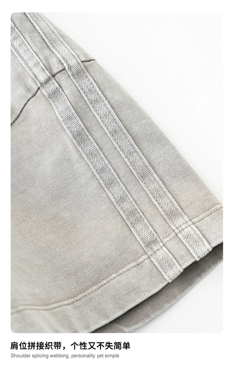 ZODF Retro 2025 Summer Women 285gsm T-Shirts Hotsweet Girls Sexy Slim Fit Washed Distressed T Shirt Brand Tees HY1013