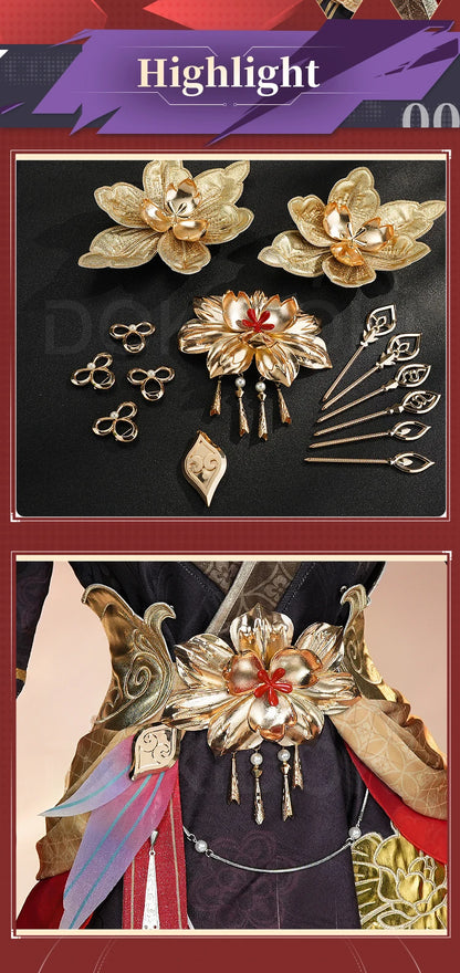 IN STOCK Fugue Cosplay Costume Game Honkai:Star Rail DokiDoki-SR Honkai Women Costume Tingyun Fugue Cosplay Ears Tail Christmas