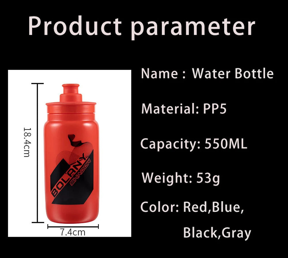 Bolany 610ml Lightweight Plastic Bike Water Bottle Portable Sports Cycling Kettle Outdoor Gym Accessories - Grey