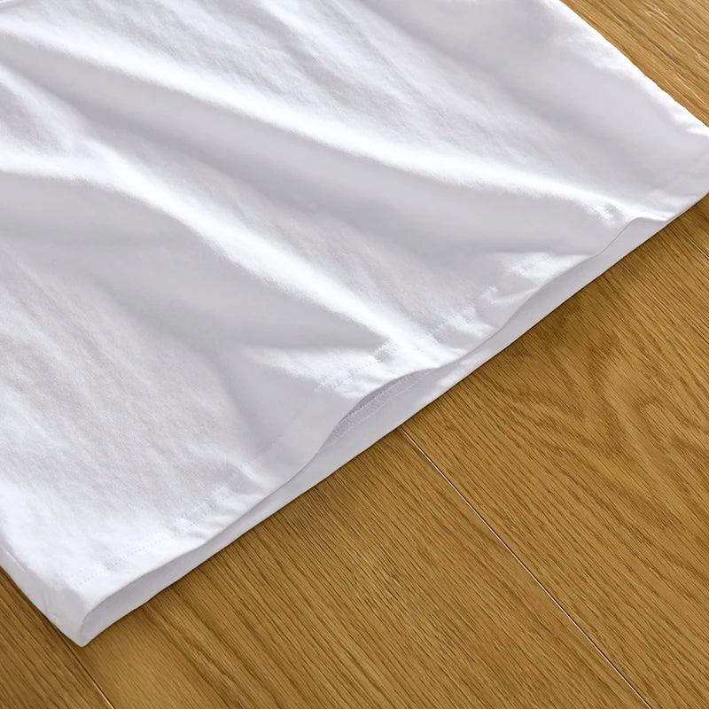 Summer New American Retro Short-sleeved O-neck 3D Printed T-shirt Men's Fashion Simple 100% Cotton Washed Casual Sport Tops